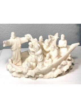 Christianity Jesus Calms the Storm by Grace Resin Figurine Vintage